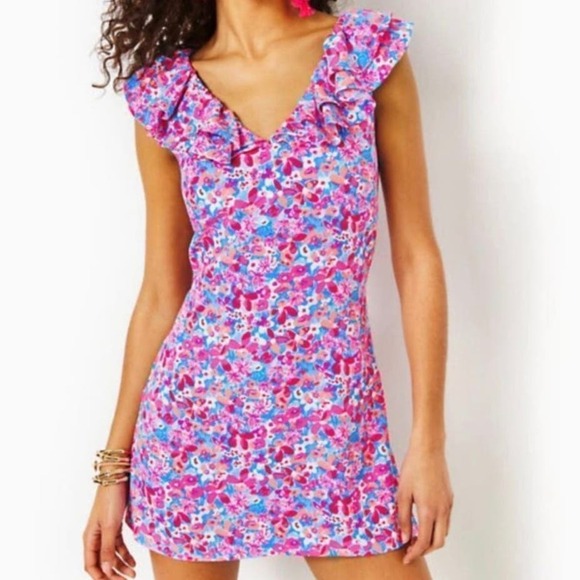 Lilly Pulitzer Pants - Lilly Pulitzer Women’s Size 2 Blue Pink Linwood Romper